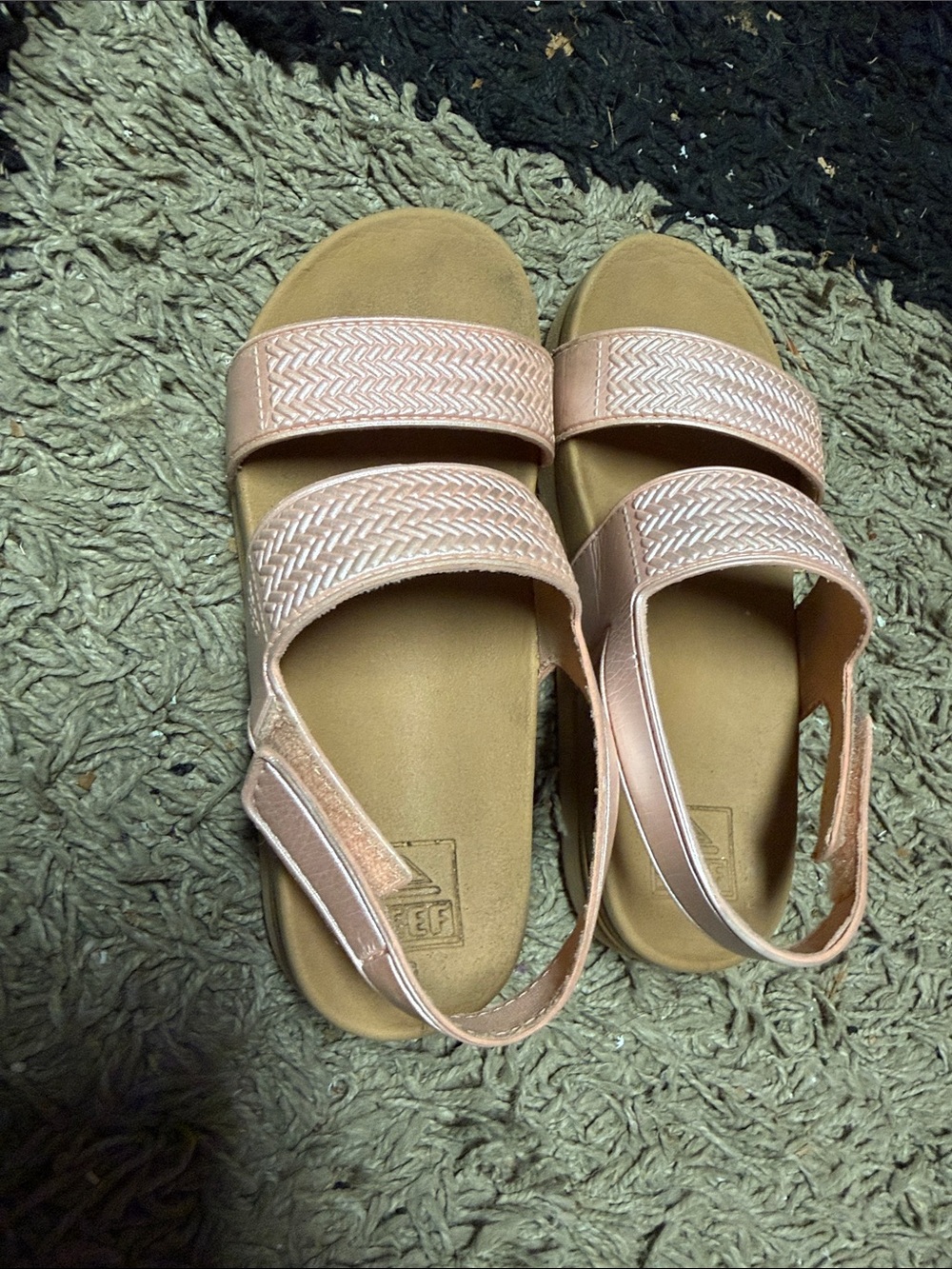 Reef Girls Metallic Pink Double-Strap Slingback Sandals